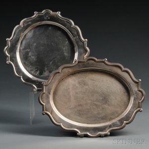 Two Sterling Silver Serving Platters