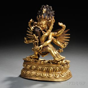 Gilt-bronze Figure of Yamantaka and Vajravetali
