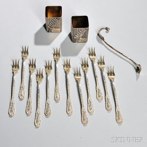 Fourteen Pieces of American Aesthetic Movement Sterling Silver Tableware