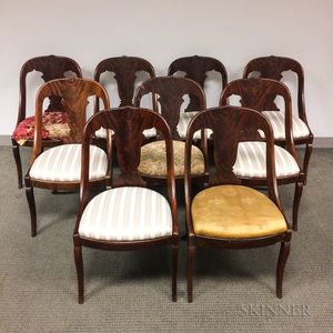 Set of Nine Mahogany Gondola Chairs