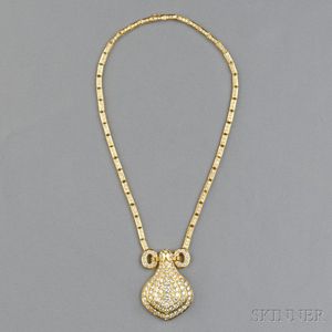 18kt Gold and Diamond Pendant Necklace