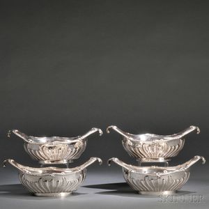Four George III Sterling Silver Sauceboats