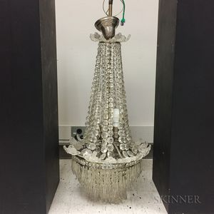 Colorless Glass Multi-tiered Chandelier. 
