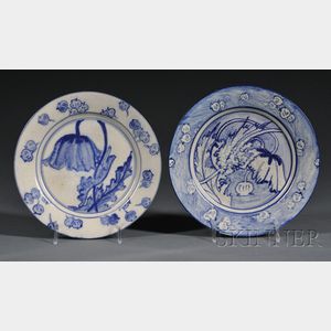 Two Dedham Pottery Poppy Plates