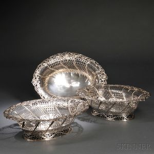 Three George V Sterling Silver Fruit Baskets