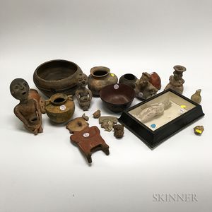 Approximately Eighteen Pre-Columbian-style Pottery Items. 