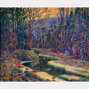 John William Bentley (American, 1880-1951) Winter View of Woodstock, New York