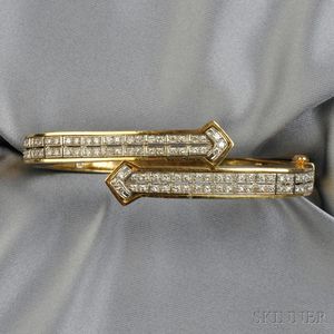 18kt Gold, Platinum, and Diamond Bracelet