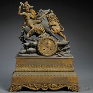 Neoclassical Parcel-gilt Bronze Mantel Clock