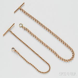 Two 14kt Gold Watch Chains