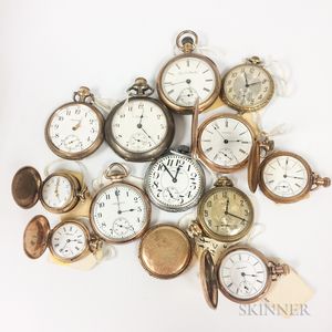 Thirteen American Open-face and Hunter-case Pocket Watches