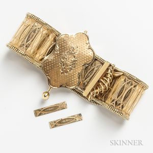 Antique 14kt Gold Strap Bracelet