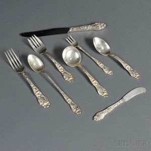 Frank M. Whiting Lily/Floral Pattern Sterling Silver Flatware Service