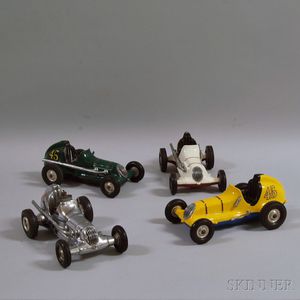 Four Roy Cox Thimble Drome Champion Die-cast Race Cars