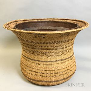 Large Woven Basket with Copper Insert