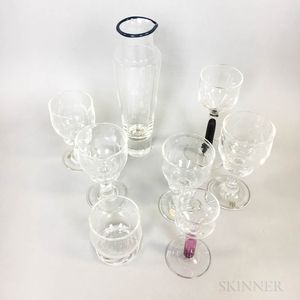 Eight Pieces of British Studio Glassware