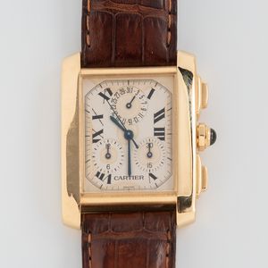 Cartier 18kt Gold Tank Francaise Chronograph