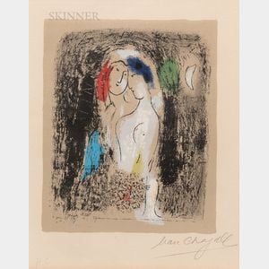 Marc Chagall (Russian/French, 1887-1985) Les amoureux en gris