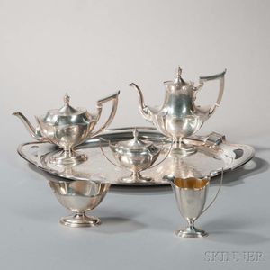 Five-piece Gorham "Plymouth" Pattern Sterling Silver Tea and Coffee Service