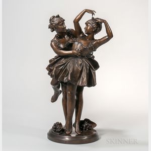 After Auguste Moreau (French, 1834-1917) Bronze Ballerina Group Retour du Printemps (The Return of Spring)