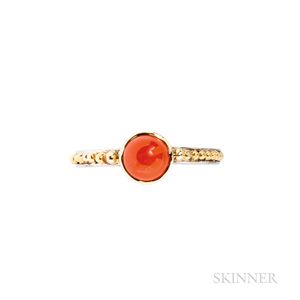 Bicolor Gold and Carnelian Ring