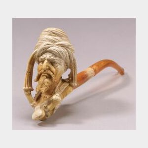 Meerschaum Pipe Carved with Bust of Arabian Chieftain