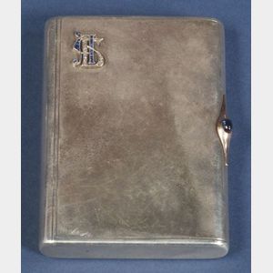 Faberge Silver and Stone-set Cigarette Case