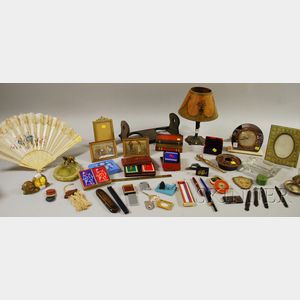 Group of Miscellaneous Arts & Crafts, Art Deco, and Decorative Desk and Table Items