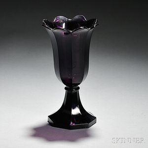 Amethyst Pressed Glass Tulip Vase
