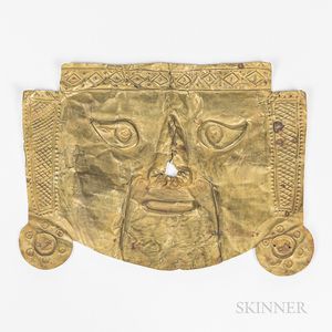 Pre-Columbian Copper Funerary Mask
