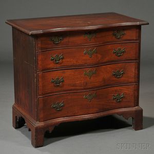 Diminutive Chippendale Mahogany Reverse Serpentine Chest of Drawers