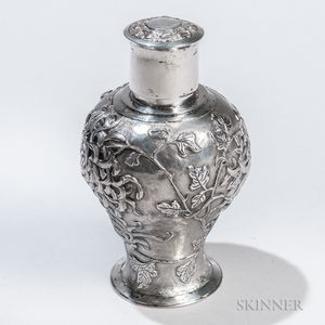 Chinese Export Silver Tea Canister