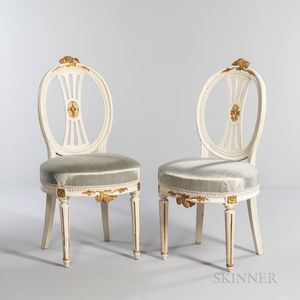 Pair of Swedish Gustavian Oval-back Side Chairs
