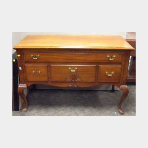 Queen Anne Style Mahogany Veneer Lowboy-form Blanket Chest.