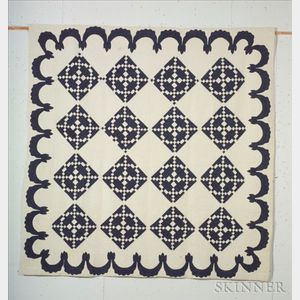 Pieced and Appliqued Cotton "Burgoyne Surrounded" Quilt