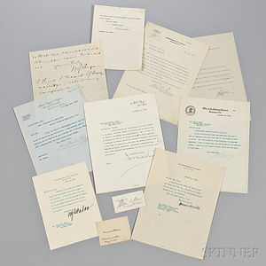 Wilson, Woodrow (1856-1924) Archive Containing One Presidential Signed Letter and Autographs of his Presidential Cabinet.