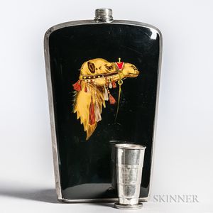 Napier Silver and Enamel Hip Flask