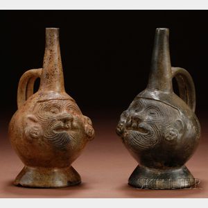 Two Pre-Columbian Pottery Portrait Vessels