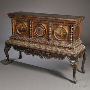 Baroque-style Painted Cassone on Stand