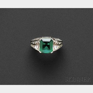 Platinum, Emerald, and Diamond Ring, Van Cleef & Arpels