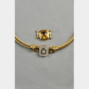 18kt Gold, Diamond, and Citrine Interchangeable Necklace, David Yurman