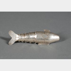 Polish Silver Fish-form Spice Container