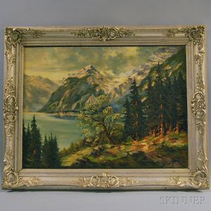 Heinrich Heinlein (German, 1803-1885) Alpine Lake