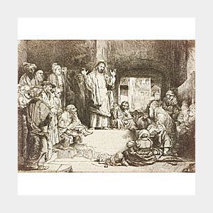 Rembrandt Harmensz van Rijn (Dutch, 1606-1669) Christ Preaching (La Petite Tombe)