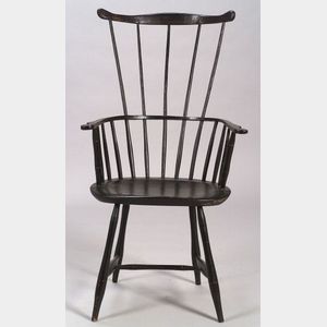 Windsor Comb-back Black Painted Armchair