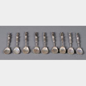 Nine Continental Silver Apostle Spoons