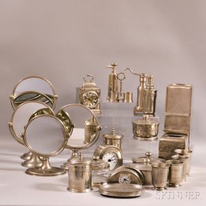 Group of Modern Pewter Accessories. 