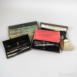 Three Cased Sets of Architectural Drafting Tools
