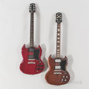 Two Epiphone SG Electric Guitars