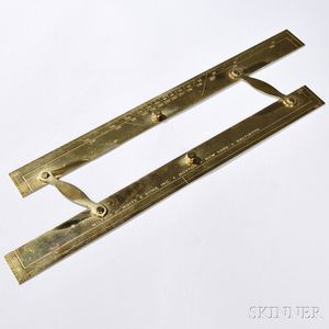 Large Brass Navigational 18-inch Parallel Rule